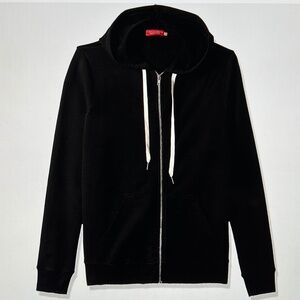 n:PHILANTHROPY Hunter Full Zip Hoodie Sweatshirt Distressed Black Sz L